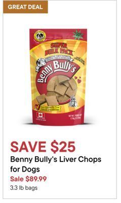 Petvalu Benny bully's liver chops for dogs offer