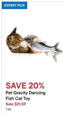 Pet gravity dancing fish cat toy