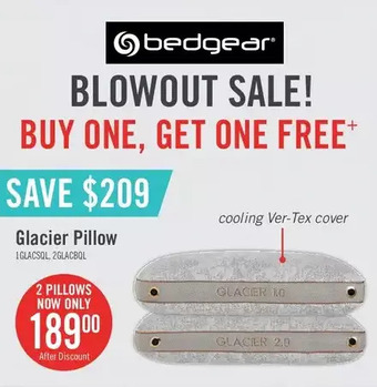 The Brick Bedgear glacier 1.0 pillow - stomach sleeper offer