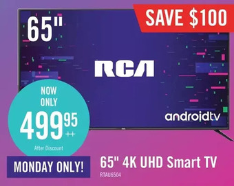 The Brick Rca 65" android uhd tv - rtau6504 offer