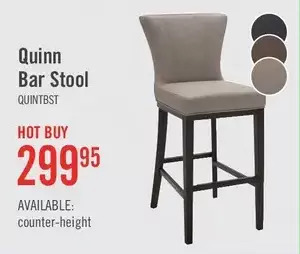 The Brick Quinn bar stool - taupe offer