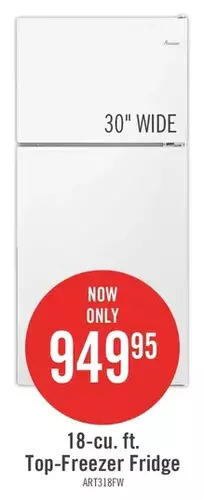 The Brick Amana 18 cu. ft. top-freezer refrigerator – art318ffdw offer