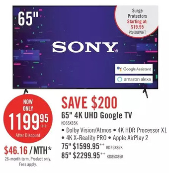 The Brick Sony bravia 65" x85k 4k uhd led smart google tv | 75" | 85" offer