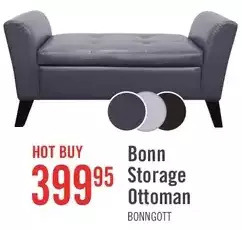 The Brick Bonn faux leather storage ottoman - grey offer