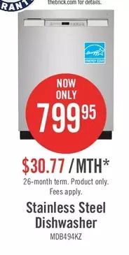 The Brick Maytag front-control dishwasher with dual power filtration - mdb4949skz offer