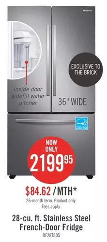 The Brick Samsung 28 cu. ft. french-door refrigerator - rf28t5021sr/aa offer