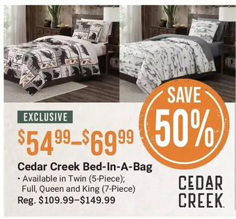 Cabela's Cedar creek bed-in-a-bag offer