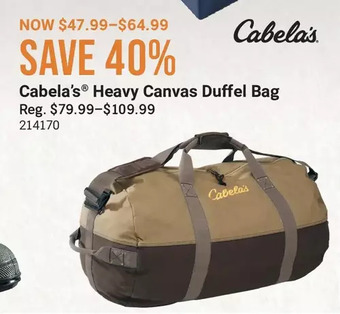 Cabela's Cabela's heavy canvas duffel bag offer