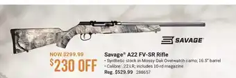 Cabela's Savage a22 fv-sr rifle offer