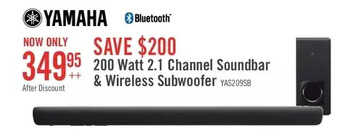 The Brick Yamaha yas-209 soundbar and wireless subwoofer with bluetooth and dts virtual:x offer
