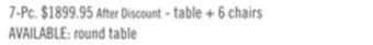 The Brick Alto 7-piece rectangular dining table package offer
