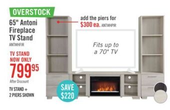 The Brick Antoni 62" tv stand with crystal ember firebox - white offer