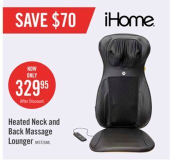 The Brick Ihome shiatsu heated neck and back massage lounger - iwst26b offer