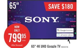 The Brick Sony bravia 65" x75k 4k hdr smart tv - 2y4369 offer