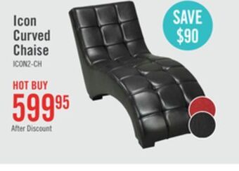 The Brick Icon faux leather curved chaise - black offer
