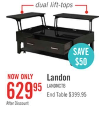 The Brick Landon coffee table with lift top - grey offer