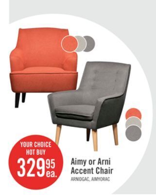 The Brick Arni linen-look fabric accent chair - orange offer