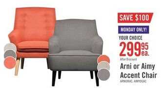 The Brick Arni linen-look fabric accent chair - orange offer