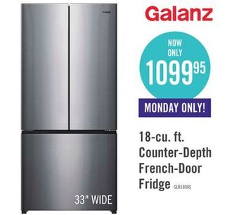 The Brick Galanz 18 cu. ft. french-door refrigerator - glr18fs5m08 offer