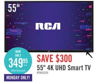 The Brick Rca 55" 4k uhd roku smart television - rtru5529 offer