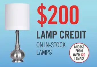 The Brick Lamp credit on in stock lamps offer