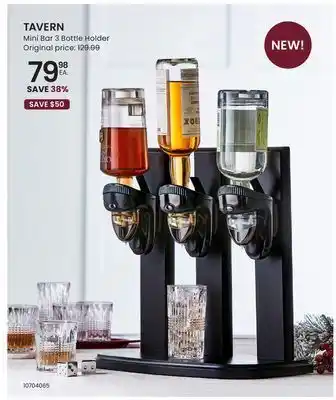 Stokes Tavern mini bar 3 bottle holder offer