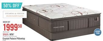The Brick Stearns & foster founders collection crystal palace pillowtop queen mattress set offer
