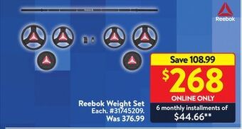 Walmart Reebok weight set offer