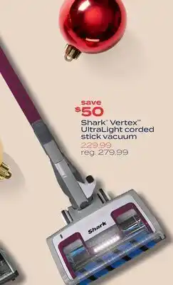 Bed Bath & Beyond Shark® vertex™ ultralight corded stick vacuum offer