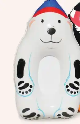 Bed Bath & Beyond Snowfun polar bear inflatable snow tube in white offer