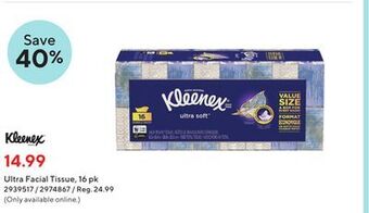 Staples Kleenex ultra facial tissue offer