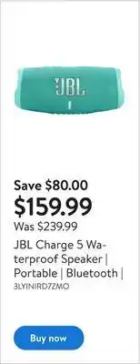 Walmart Jbl charge 5 waterproof speaker | portable | bluetooth | offer