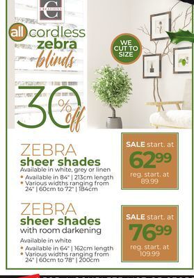 Fabricville All cordless zebra blinds offer