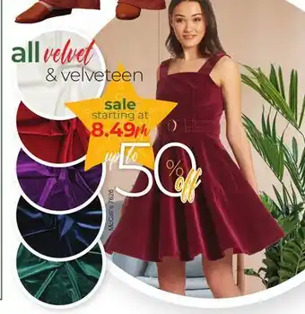 Fabricville All velvet & velveteen offer