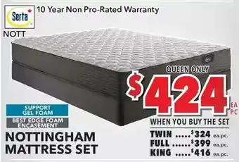 Surplus Furniture Nottingham firm twin mattress set offer
