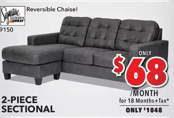 Surplus Furniture Venaldi gunmetal 2pc sectional offer