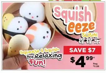 Showcase Squisheeze squeeze & squish sushi in basket - 3pcs offer