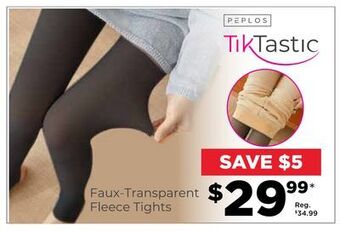 Showcase Peplos tiktastic faux-transparent fleece tights offer