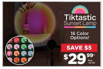 Showcase Tiktastic sunset lamp offer
