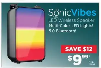Showcase Sonic vibes led wireless speaker multi-color led lights! 5.0 bluetooth! offer
