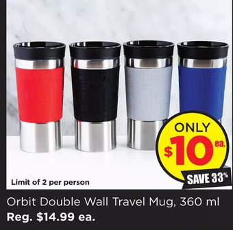 Kitchen Stuff Plus Orbit double wall travel mug offer