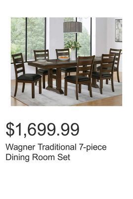 Costco Wagner traditional 7-piece dining room set offer