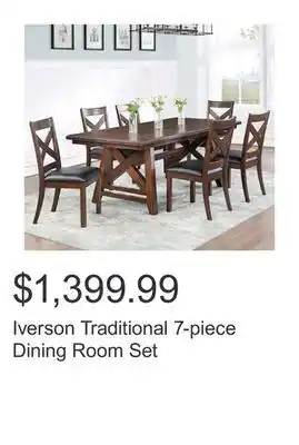 Costco Iverson traditional 7-piece dining room set offer