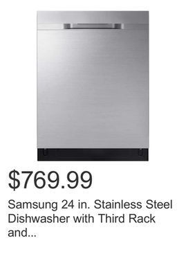 Costco Samsung 24 in. stainless steel dishwasher with third rack and autorelease™ offer