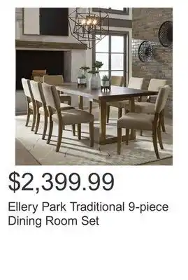 Costco Ellery park traditional 9-piece dining room set offer