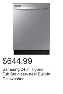 Costco Samsung 24 in. hybrid tub stainless-steel built-in dishwasher offer