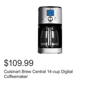 Costco Cuisinart brew central 14-cup digital coffeemaker offer