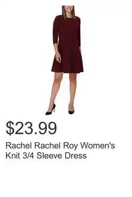 Costco Rachel rachel roy women's knit 3/4 sleeve dress offer