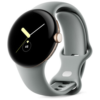 Best Buy Google pixel watch (gps + lte) 40mm champagne gold stainless steel case with hazel active band offer