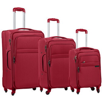 Best Buy Champs brooklyn 3-piece soft side expandable luggage set - red offer